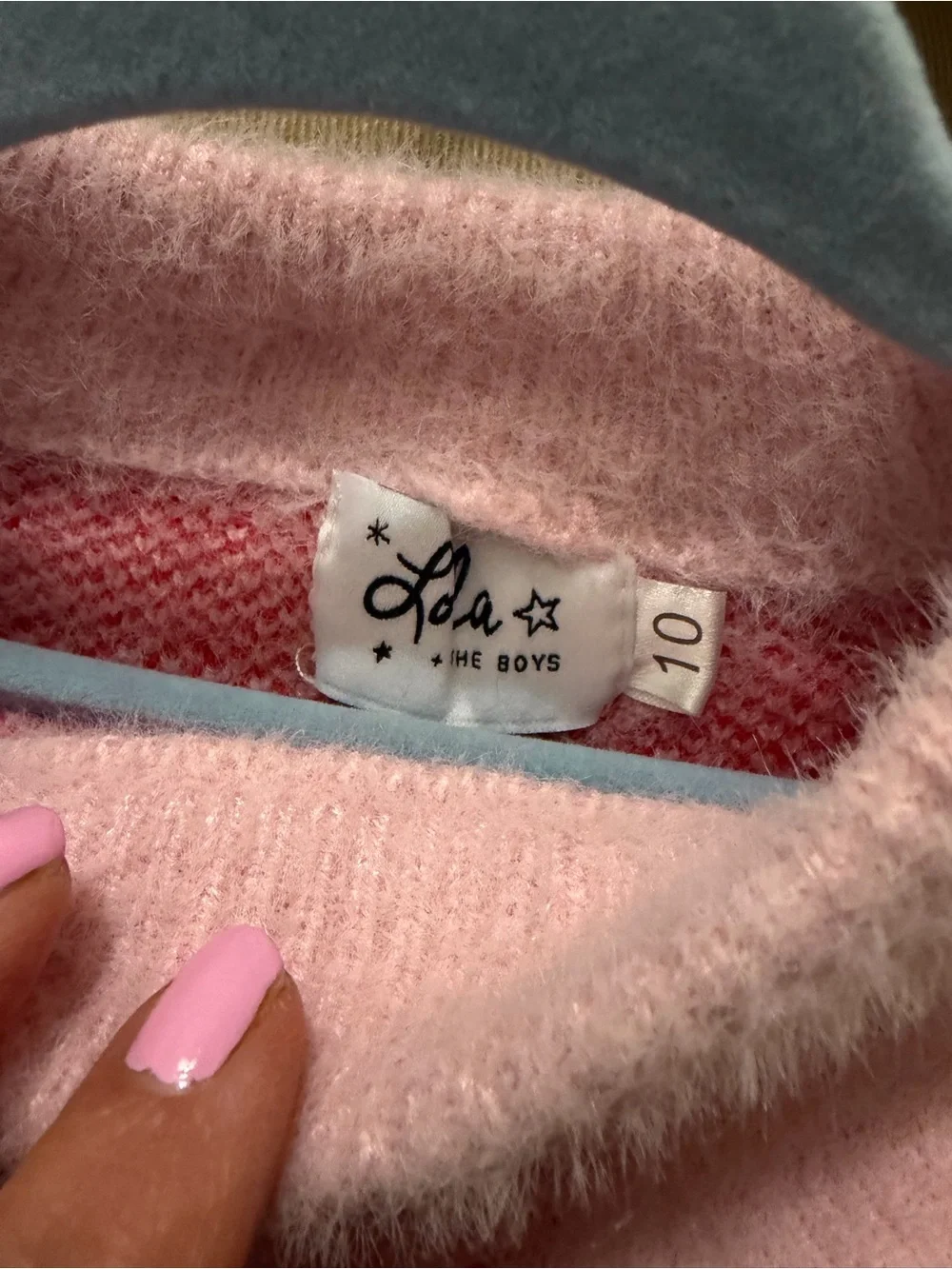 Lola + The Boys Pink Heart Sweater Dress Girls Size 10